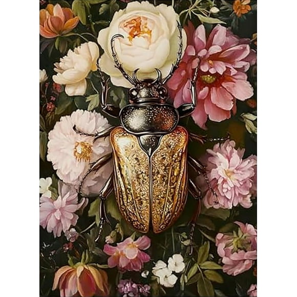 Wonderland Golden Diamond Painting Set, suitable for adults and beginners; Vintage Cocktail Diamond Painting Set, includes 5D diamond dots; Jewelry art crafts, all diamonds (16×20 inches, frameless).