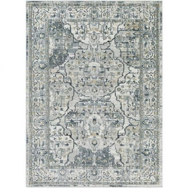 Surya Jolie JLO-2301 79 x 108" Rectangle Traditional Fabric Rug in Blue/Gray