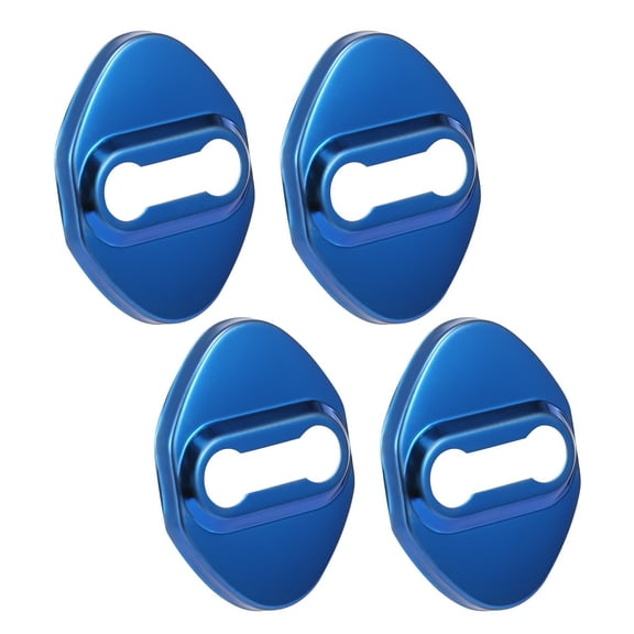 4pcs Car Door Lock Latches Cover Protector Caps for Toyota Highlander Carola Camry RAV4 Reiz Blue Stainless Steel
