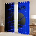 thumbnail image 2 of Feelyou Modern Basketball Boys Black Out Curtains, Est Sleep Sports Game Curtains Pack of 2 (42x63 Each), Blue Stripes Abstract Bedroom Curtains, Curtains and Drapes Room Decor, 2 of 6