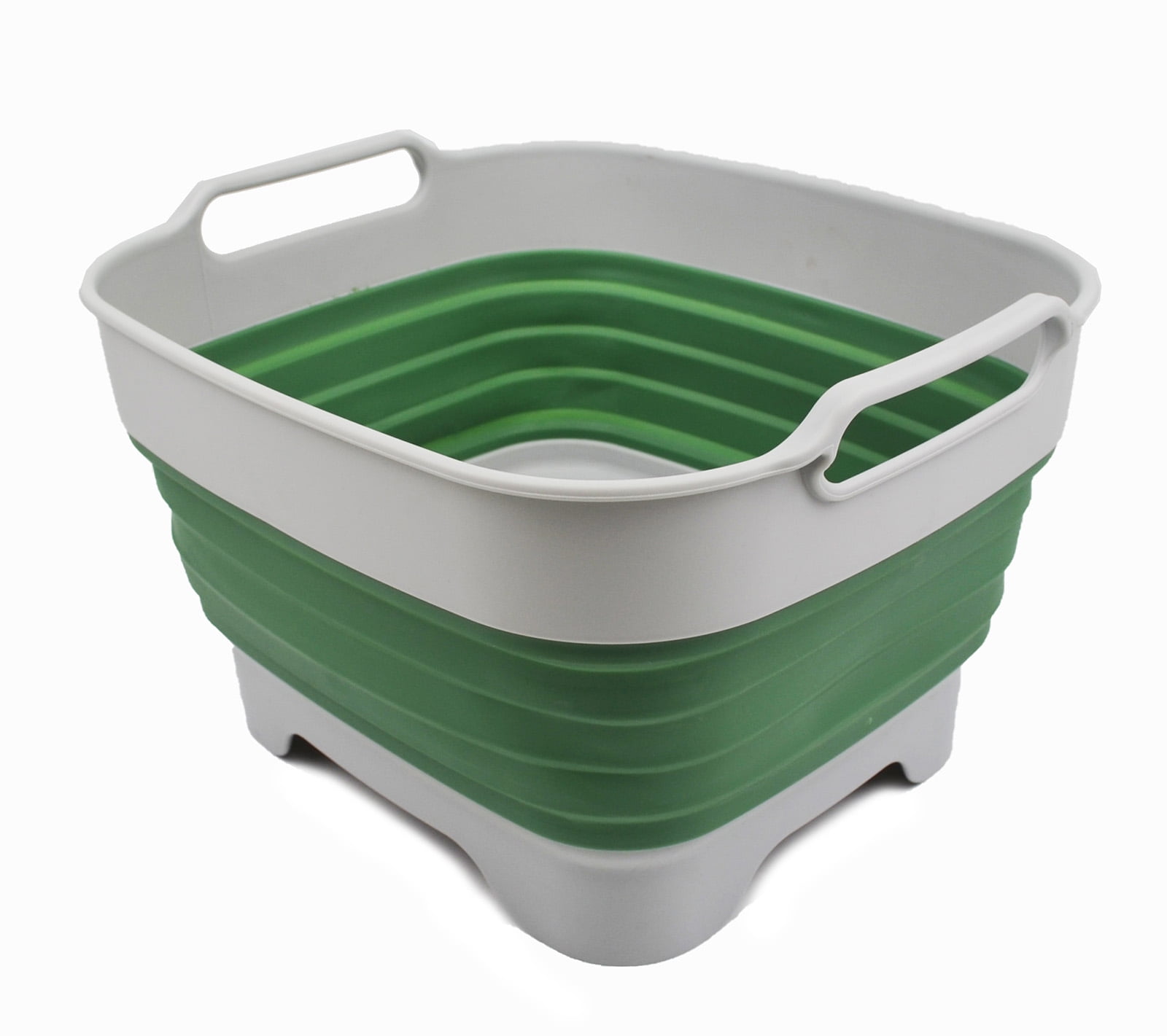SAMMART 9L Collapsible Dishpan with Draining Plug Foldable Washing