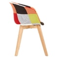 thumbnail image 4 of Resenkos Set for 2 Modern Patchwork Upholstered Dining Chairs, Club Guest Accent Arm Chair with Wood Legs, Red Fabric, 4 of 8