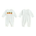 thumbnail image 2 of Gzhioc Infant Baby Girl Halloween Romper 0 3 6 12 18 Months Pumpkin Embroidered Long Sleeve Full Length Bodysuit Cute Fall Clothes, 2 of 9