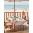 thumbnail image 2 of Outdoor Tablecloths with Umbrella Hole & Zipper, Pink Elephants Rectangle Tablecloth 52x70 Inch, Cute Rainbow Spring Floral Botanical Waterproof Table Cloth, Patio/Pool/Picnic Table Covers, 2 of 8