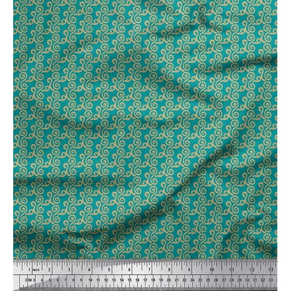 Soimoi Polyester Crepe Fabric Abstracts Abstract Print Fabric by The Yard 42 Inch Wide