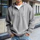 thumbnail image 1 of MHFRRA Sudadera con Capucha y Cremallera de Un Cuarto de Manga Larga con Bolsillo Frontal Tipo Cangurera para Uso Deportivo Informal Al Aire Libre, Tela Ligera y Cómoda Gris, 1 of 4