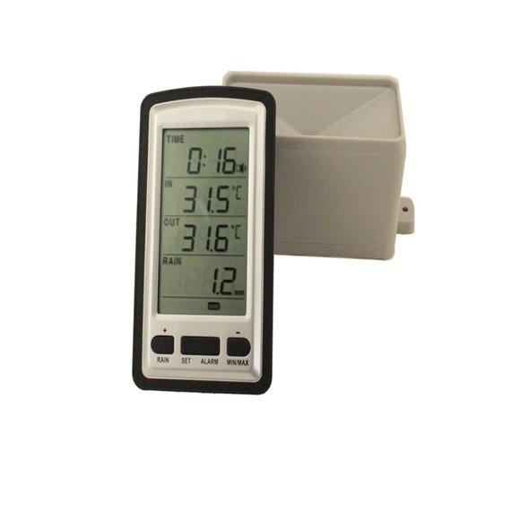 Wireless Rain Meter Rain Gauge Thermometer Weather Station for Indoor Outdoor Temperature ,Easy to Operate