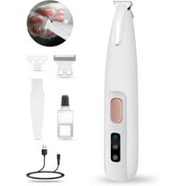 Paw Trimmer with LED Light, Ultra-Low Noise Dog Trimmer Grooming Kit with Replacement Blades, Waterproof Rechargeable Pet Hair Clippers for Small Dogs Cats Paws, Eyes, Ears, Face, Rump