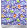 thumbnail image 1 of Soimoi Poly Georgette Fabric Leaves,Floral & Cute Animals Kids Print Fabric by The Yard 52 Inch Wide, 1 of 1