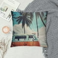 thumbnail image 2 of Nawypu  Throw Pillow Covers Vintage Car Parked Tropical Beach Seaside A Surfboard Decor Pillowcases Square Hidden Zipper Home Cushion Decorative Pillowcase, 2 of 5