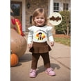 thumbnail image 3 of BemeyourBBs Baby Girl My First Thanksgiving Outfits Turkey Embroidery Romper Pants Headband Clothes Set, 3 of 9