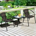 thumbnail image 4 of Gymax 10PCS Patio Rattan Dining Chair Outdoor Stackable Armchair Yard Garden Brown, 4 of 10