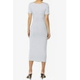 thumbnail image 2 of TheMogan Robe Midi Moulante Crayon en Coton Extensible à Manches Courtes et Encolure Carrée pour Femmes P-TG, 2 of 6