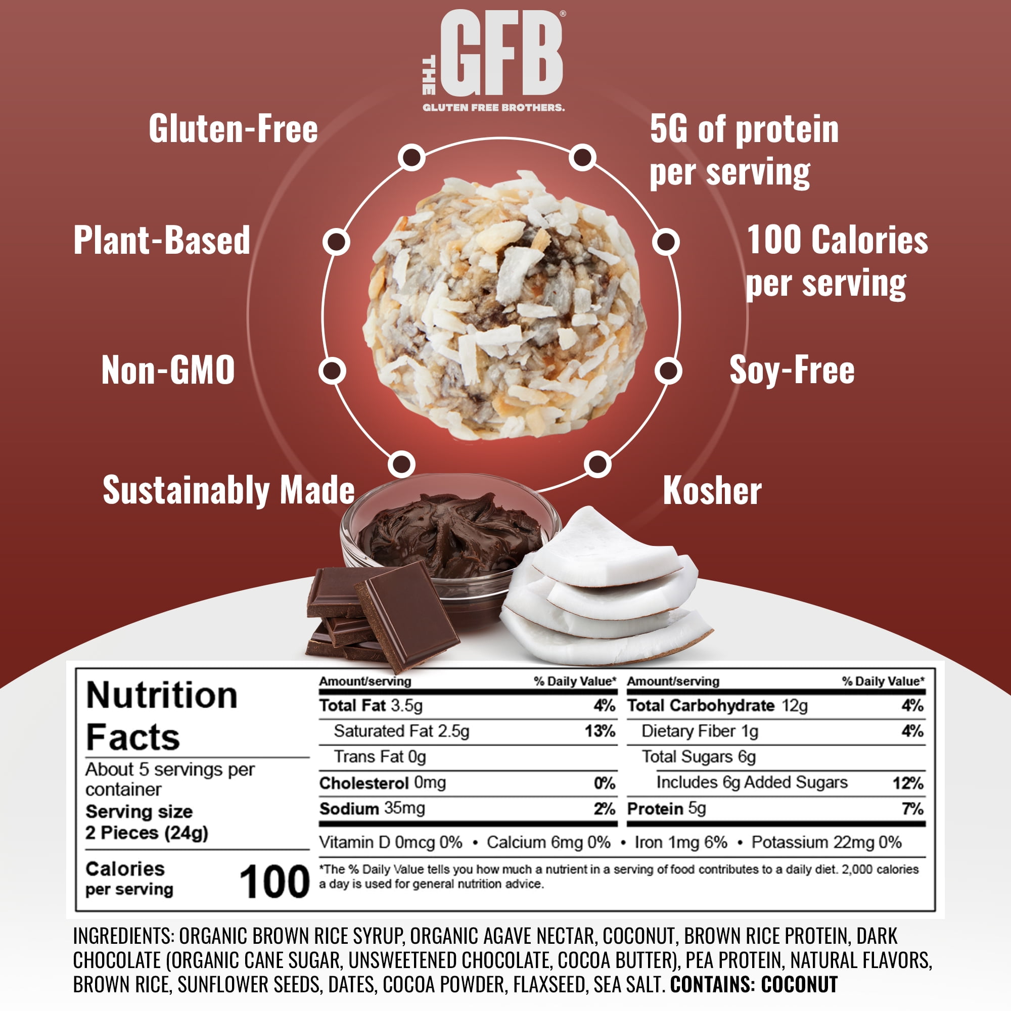 The GFB Gluten Free Protein Bites Variety Pack -Non GMO, Soy Free, Vegan, 4 oz 6 (CT)
