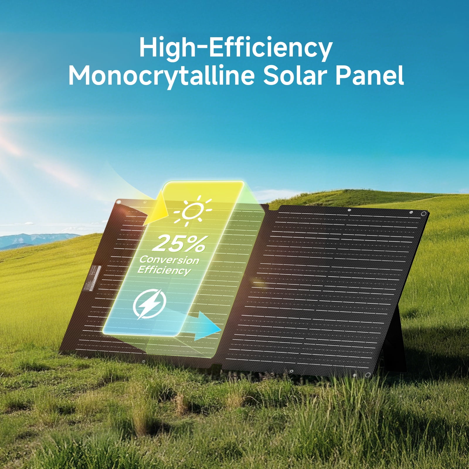 ALLPOWERS 100W Portable Solar Panel for Power Station, Foldable Solar Charger with High Efficiency & IP68 Waterproof, Fast Charging Outdoor Camping, RV, Emergency