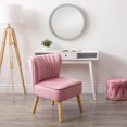 thumbnail image 4 of Fauteuil d'appoint et pouf Lynwood en velours, 4 of 9
