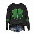 thumbnail image 4 of Saint Patricks Day Shirt Women Four Leaf Clover Shirts St Patricks Day Long Sleeve Shirt Irish Festival Outfit Green Crewneck Sweatshirt, 4 of 4