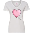 thumbnail image 3 of Inktastic Pink Balloon Heart Women's V-Neck T-Shirt, 3 of 5