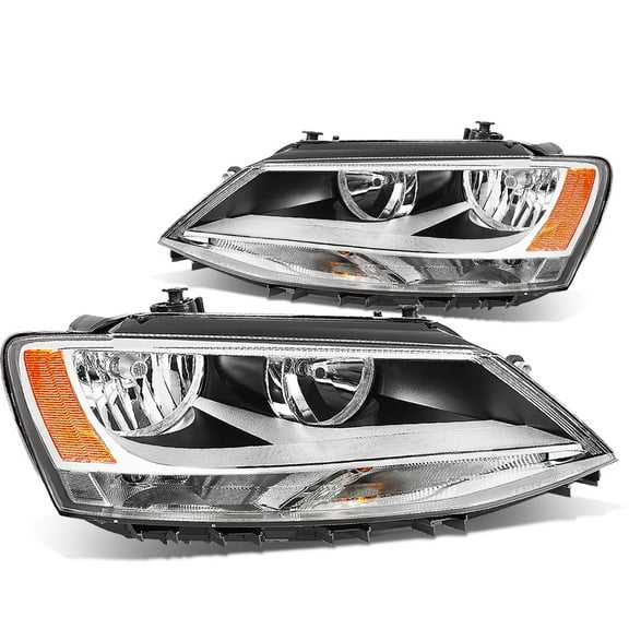 DNA Motoring For 11-18 VW Jetta MK6 Sedan 4-Door Chrome Amber Corner Headlight Lamps Pair