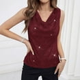 thumbnail image 2 of Women Tank Tops Sequin V-Neck Sleeveless T-shirt Shiny Glitter Blouses Cami Tops for Cocktail Party Clubwear Evening, 2 of 8