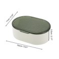 thumbnail image 4 of 1 Pc Portable Soap Dish Double Layer Clear Green Soap Dish for Bathroom 5.91"x4.33"x2.17", 4 of 6