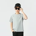 thumbnail image 2 of Hotiary Kids Boys Girls Spring Summer Ice Silk T-shirt Moisture Wicking Athletic Solid Color T Shirts Children Short Sleeve Breathable Quick Dry Sports Tee Tops, 2 of 6