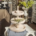 thumbnail image 2 of SOFE 3-Tier Serving Tray Stand, Farmhouse Rustic Wood Beaded Tiered Display for Cupcakes, Cakes, Fruits & Desserts - Kitchen Counter & Dining Table Decor, 2 of 5