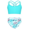 thumbnail image 3 of Alvivi Girls Swimsuits Bikini Set Two Piece Swimwear Criss Cross Bathing Suit Children Kids Tankini Set Leaf 14, 3 of 5