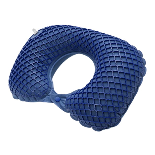 Almohada de viaje con soporte para el cuello, ergonómica, ultraligera, compacta, tipo prensa, cómoda en forma de U Azul marino