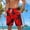 #68-Red, variant on Men's Elastic Waist Drawstring Loose Fit Beach Shorts with Pockets All-over Print Quick Dry Casual Summer Pants Sky Blue Gifts for Father 2X