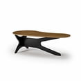 thumbnail image 3 of Camaflexi Mid Century Coffee Table, Solid Pine Wood Living Room Coffee Table, Black Base, Mocha Top, 3 of 7