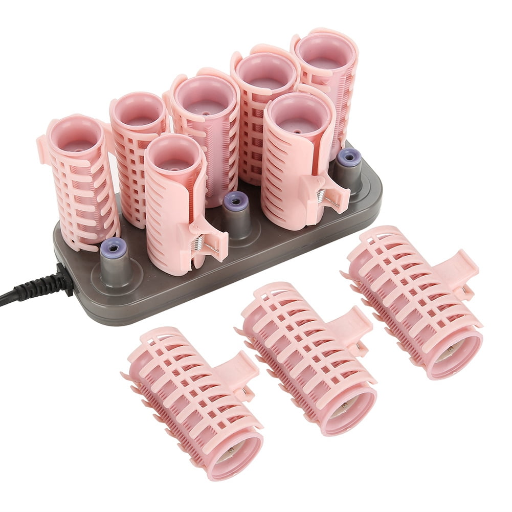Tebru 10Pcs Professional Electric Heated Roller Curling Roll Hair Tube Hair Styling Tool, Electric Heated Curler CN Plug 220V, Electric Roll Hair Tube