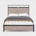 thumbnail image 7 of Full Size Bed Frame Wooden Platform Bed Frame with Storage LED Light Headboard and 2 USB Noise-Free / No Box Spring Needed, 7 of 7