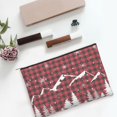 thumbnail image 6 of Zufioo Christmas Tree Buffalo Plaid Print DuPont Paper Portable Toiletry Bag, 8.9x6.5 inch Zippered Hand-held Paper Cosmetic Bag Storage Tool Kit, 6 of 7
