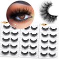 thumbnail image 1 of Eliace Pestañas postizas Aspecto natural Pestañas de ojo de gato Tiras tenues 15 pares de pestañas de visón 3D Pestañas postizas Volumen esponjoso Dramático Largo Cruz Wispies Pestañas Reutilizables B, 1 of 5