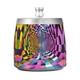 thumbnail image 7 of Yayeee Ashtray with Lid for Cigarette Smokeless Stainless Steel Home Ash Holder, Green Wavy Plaid, 7 of 7