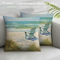 thumbnail image 3 of Pratyus Beach Chair Seagull Impressionist Painting Pillow Cushion Covers for Sofa Couch Bedroom Car Home Decor Square 1PC 22x22in, 3 of 5