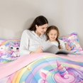 thumbnail image 5 of Manfei Lovely Rainbow 7-Piece Twin Bedding,Sweet Unicorn Bedding Comforter Set,Multicolor,Pink Reversible, 5 of 7