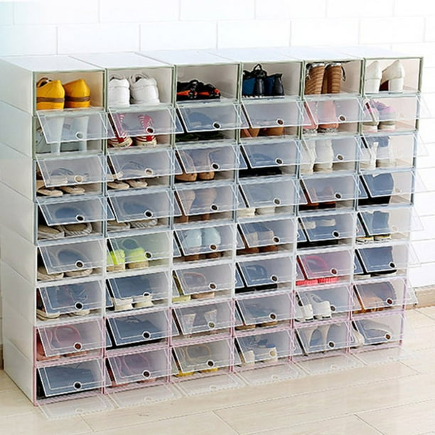24 Boîtes à chaussures transparent MEUBLE A CHAUSSURES Plastique