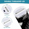 thumbnail image 5 of 30 oz Tumbler With Handle Stainless Steel Insulated Tumbler With Lid for Car Cup Holder Black Holly Leaves, 5 of 9