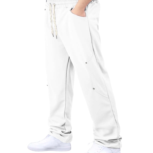 Los Pantalones Casuales de los Hombres de Color Sólido Suelto Ajuste Tobillo Longitud Versátil Deportes Corredores para el Uso Diario, los Pantalones de Trabajo de los Hombres