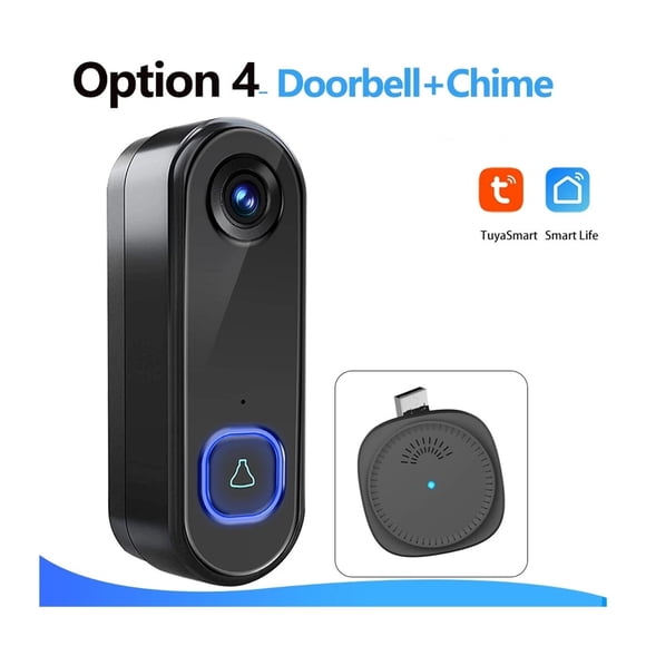 Video Doorbell WiFi Wireless Outdoor Door Bell Camera AC DC 080P Video Door Phone Waterproof ,Smart Detection