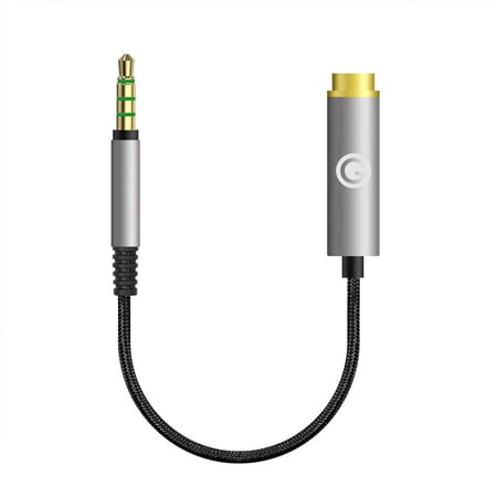 Geekria 3.5mm (1/8 ) Balanced Male to 4.4mm Balanced Female Adapter Cord/5 Cores Conversion Audio Cable Headphones Plug Adapter Aluminum Alloy Audio Plug PP Yarn Braided Upgrade Cable (14cm)