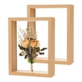 thumbnail image 1 of 2-Pack Dried Flower Frame, 6 x 8 Inch Double Acrylic Wooden Dried Flower Photo Floating Frame [Wood Color], 1 of 7