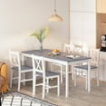 thumbnail image 5 of Soges 47" Dining Table Set for 4, 5-Piece Wood Kitchen Dining Table Set with 4 Chairs for Kitchen Dining Room Restaurant, Gray&White, 5 of 8