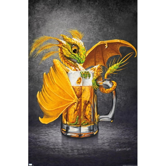 Stanley Morrison - Beer Dragon Wall Poster, 22.375" x 34"