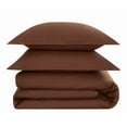 thumbnail image 5 of Brooklyn Loom Classic Cotton 200 Thread Count Solid 100% Cotton Percale 3-Piece Full/Queen Duvet Set in Brown, Cotton , Adult, All Season, OEKO-TEX Certified, 5 of 10