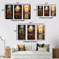thumbnail image 4 of Designart "Darkness Christianity Crucifixion wall decor" Religion & Spirituality Wall Art Set Of 3 - Orange Christianity Gallery Wall Set For Home Decor, 4 of 7