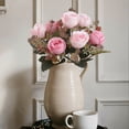 thumbnail image 2 of Peones Flores Artificiales Rosa de Seda Y Ramo de Peones 30cm para Decoración Del Hogar Boda Flor de Mano Guía de Carretera Pared, 2 of 6