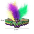 thumbnail image 3 of Olilia Mardi Gras Fleur De Lis Headbands Sequin Feather Fascinators Headwear Headpieces Hair Band for Mardi Gras Masquerade Mask Party Carnival Halloween Wedding Multicolor, 3 of 6